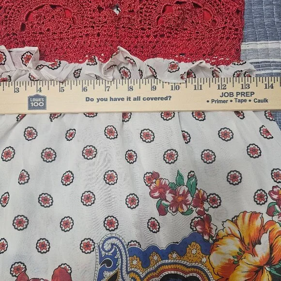 MarineBlu Halter Red Crochet Sun Dress with Flower Design Women's - Size Small - Picture 5 of 5
